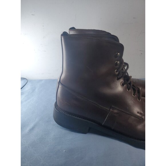 Prada Made in Italy Lace-up Ankle Boots Men's 9.5 Brown 0725 - Picture 15 of 16